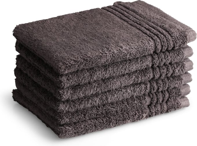 PHLOX Supreme Washandjes 16x21 - set van 6 - Zware kwaliteit 600 g/m2 - Antraciet