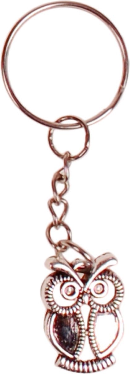 Sleutelhanger - Hangertje Uiltje Zilverkleurig 2cm