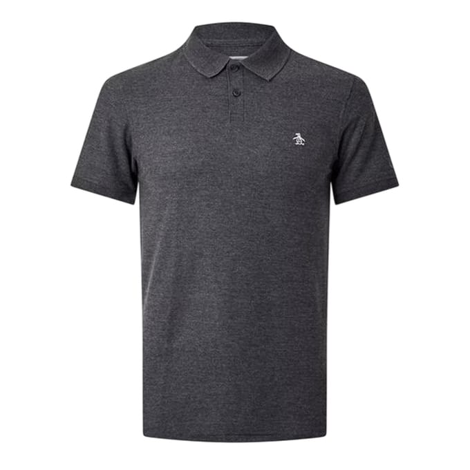 Original Penguin Heren Geborduurd Logo Poloshirt (Houtskool)
