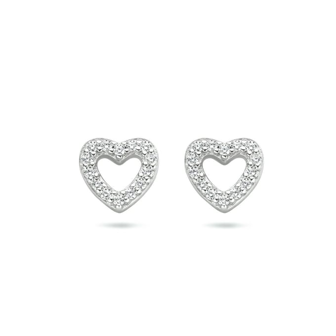 Zilver Gerhodineerd Oorknoppen Hartje Zirkonia 1334794