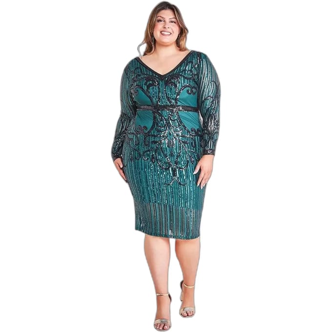 Glittergebreide jurk dames Goddiva
