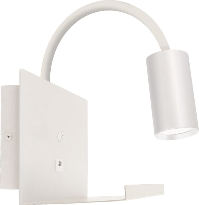 TELO WLL - Wandlamp - GU10 Fitting - USB Oplaadfunctie - Mat Wit - Aluminium