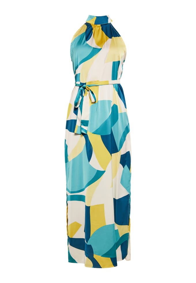 Faina Jurk Dames Blauw Veelkleurig