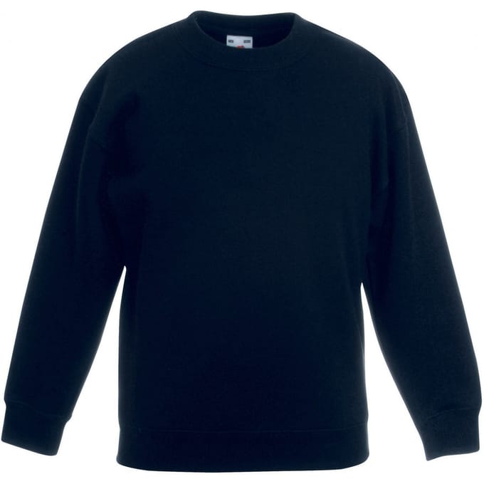 Fruit Of The Loom Kinder Unisex Premium 70/30 Sweatshirt (Zwart)