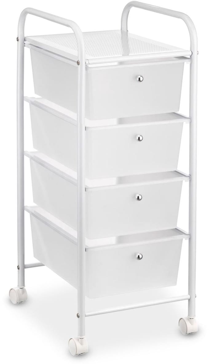 Rolcontainer GINA met 4 lades in wit