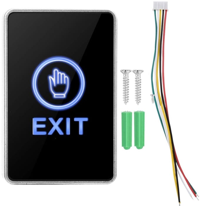 Zeynomax - Touch Sensor Door Exit Release Button - LED Licht - Rectangle - Toegangsbediening - Veiligheidsschakelaar - Geschikt voor woningen -