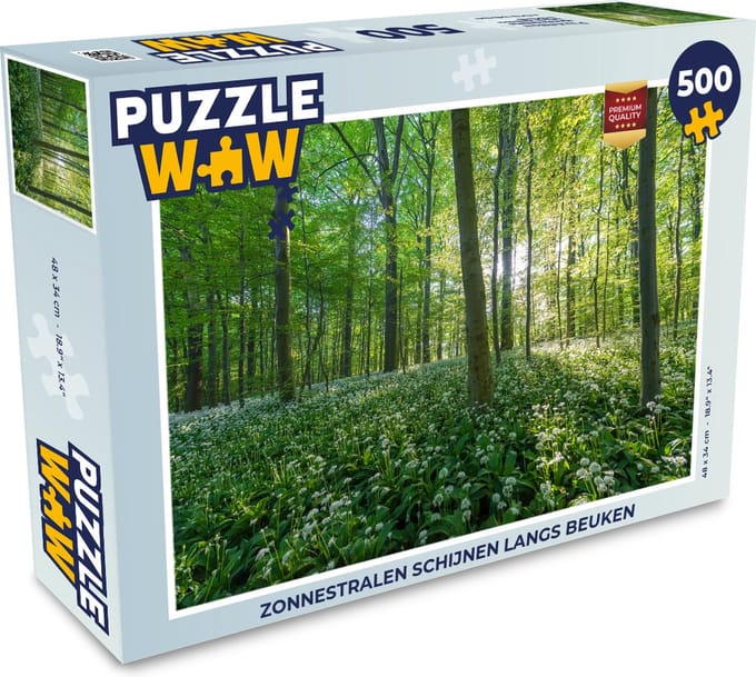 Puzzel Zonnestralen schijnen langs beuken - Legpuzzel - Puzzel 500 stukjes