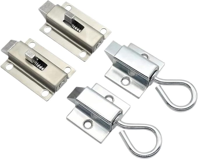 Deurbout Klink - Veiligheidssluiting - Extra Beveiliging - Automatische Veer - 1 Stuks - Zinklegering