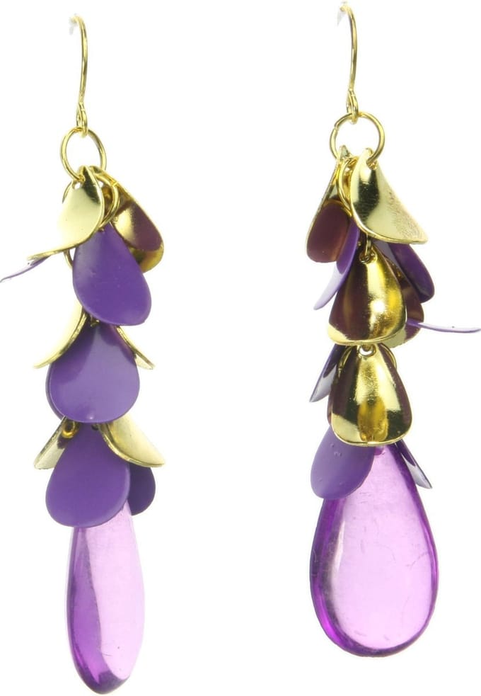 Behave - Oorhanger druppelvorm - paars bladaccent - zomerglamour