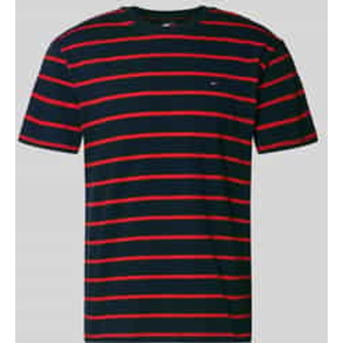 Tommy Hilfiger Tjm Regular Stripe Ss Tee Dark Night Navy Stripe Maat: S | Basic T-Shirts Outlet | Heren | Blauw