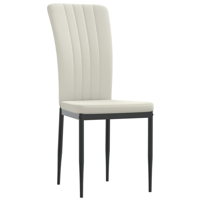 vidaXL - Eetkamerstoelen - 2 - st - fluweel - crèmekleurig