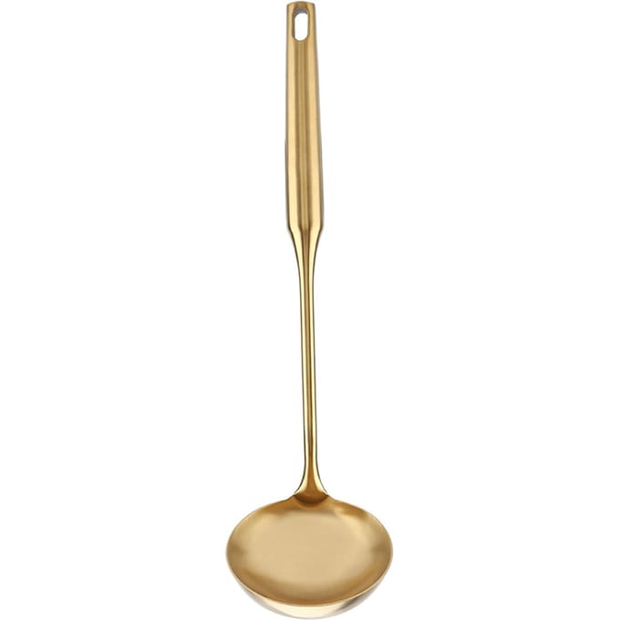 RVS Soeplepel Grote Soeplepel Keukenspatel Draaier Kookgereedschap Goud 04# L beige