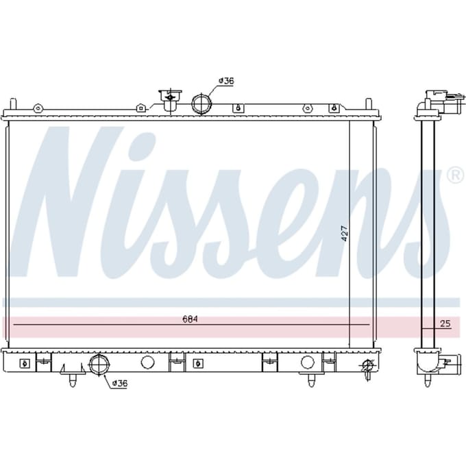 Radiator, motorkoeling NISSENS 628972