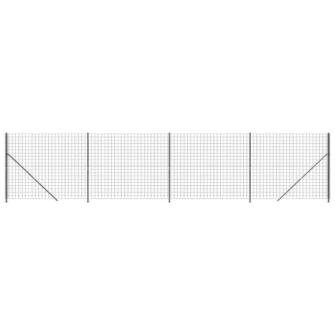 vidaXL - Draadgaashek - met - flens - 1,4x10 - m - antracietkleurig