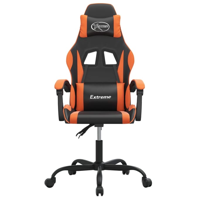vidaXL - Gamestoel - kunstleer - zwart - en - oranje
