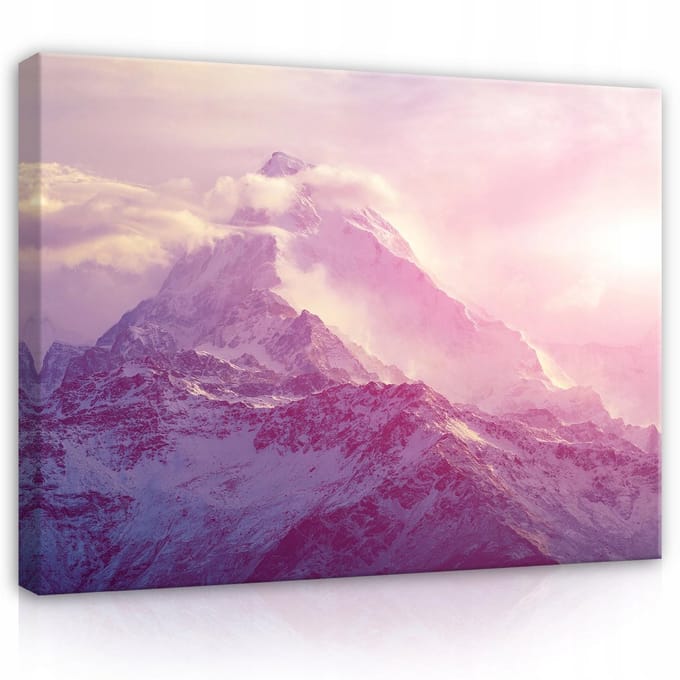 WALLARENA - Canvas schilderij - 60x40 cm - Grote wanddecoratie met berglandschap