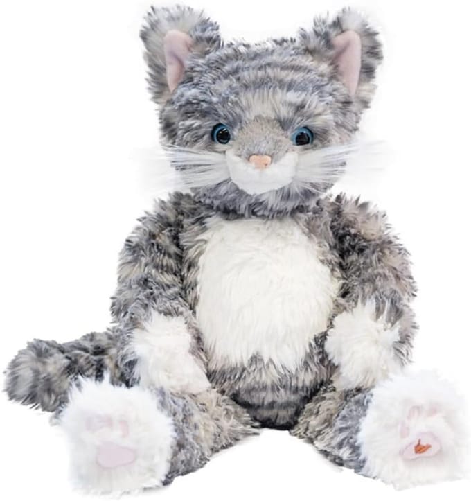 Pluche Kat Knuffel Zacht en Luxe - Katootje met Geborduurd Vogeltje