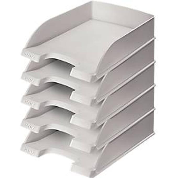 LEITZ® Opbergmand standaard 5227, kunststof, 5 stuks, grijs