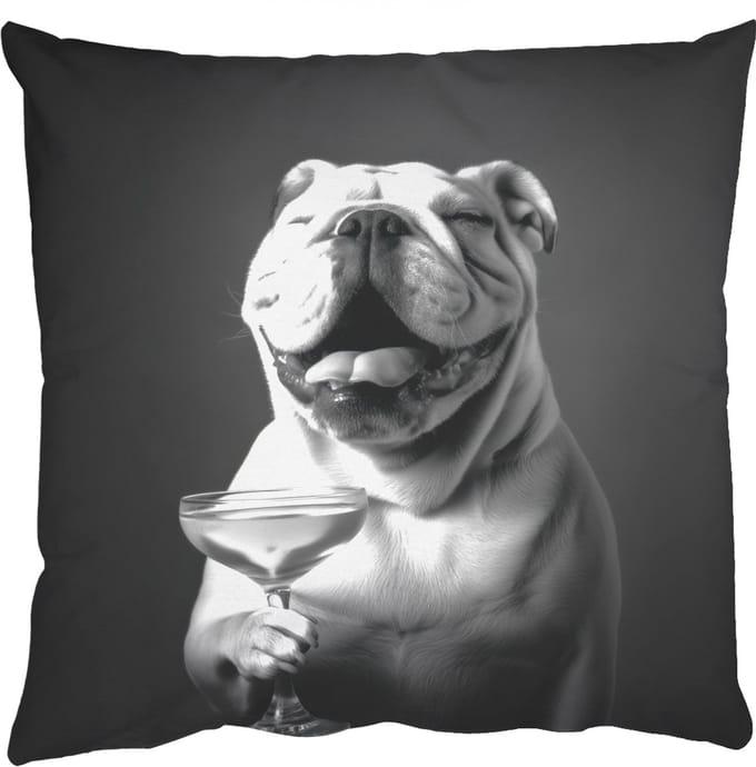 Sierkussens - Kussentjes Woonkamer - 45x45 cm - Buldog - Hond - Glas