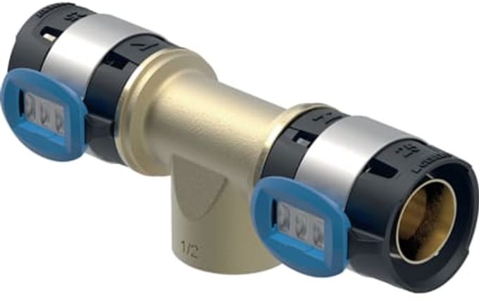 Geberit FlowFit overgang T-stuk BI brons d32-1/2-32