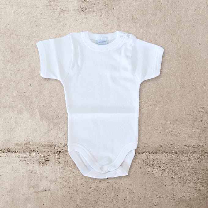 Babidu Romper/Body | Basic | Korte Mouw | Wit | Unisex | 3 Maand | Maat 62