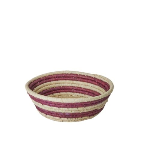 Rice raffia set van 2 broodmanden - strepen