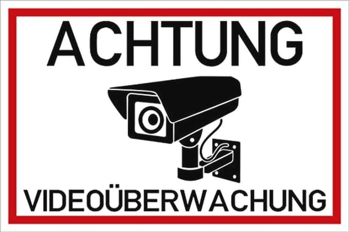 Waarschuwingsborden Camerabewaking - Weerbestendig en Zelfklevend, 20 x 30 cm