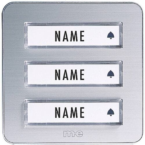 m-e modern-electronics 41082 Zender voor Draadloze deurbel Verlicht, Met naambord