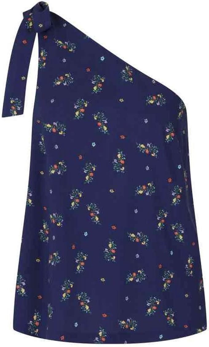 Dancing Days - SPRING SPRIG A-SYMETRIC Mouwloze top - M - Blauw