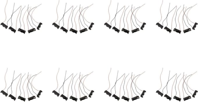 Batterij Clips - Houder Box - Batterijen Opslag - Met Draad - 40 Stuks - Zwart
