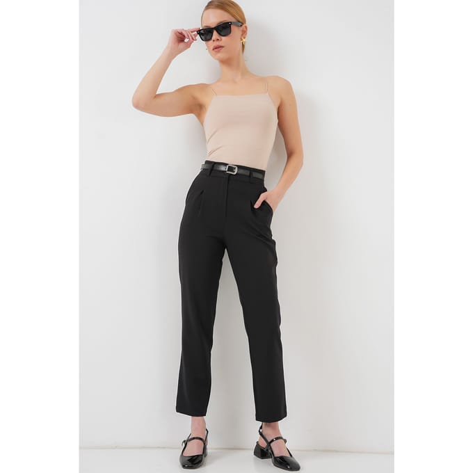 Reguliere Pasvorm Rechtlopende Broek met Ritssluiting