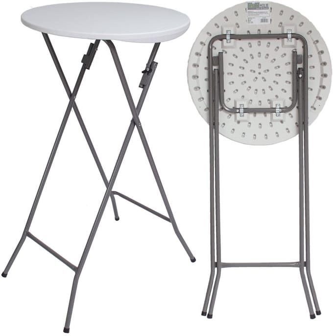 Hoge tafel wit Ø 60cm inklapbaar Feesttafel Bistrotafel Klaptafel Biertafel