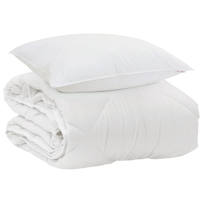 vidaXL - All-Season - Deken - met - kussen - 2 - st - Wit - Microvezel