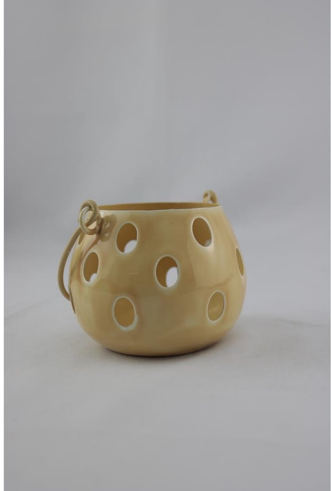 Lantaarn beige 11x11x8,5cm