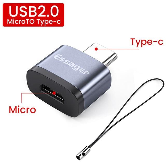 Essager USB 3.0 Type C OTG Adapter Micro USB Microusb Naar Type-C USB-C Converter USBC Connector voor Macbook Xiaomi mi Samsung S20