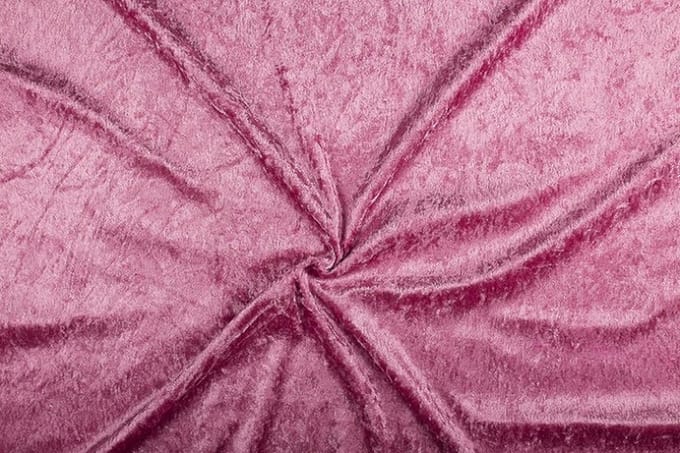 Velours de panne stof - Oud roze 14 - 1 meter
