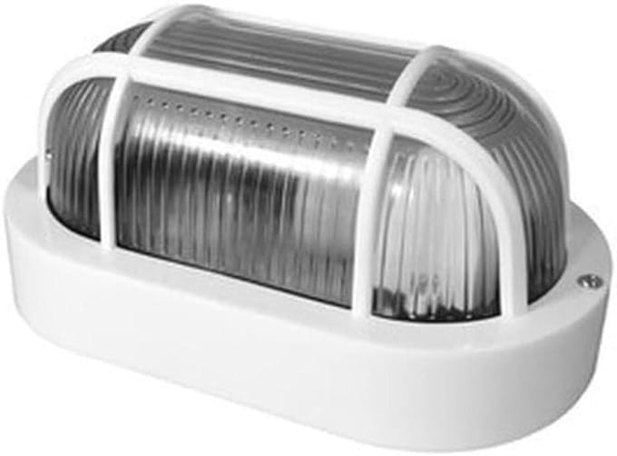 Ovale wandlamp, kunststof, wit, 60 W