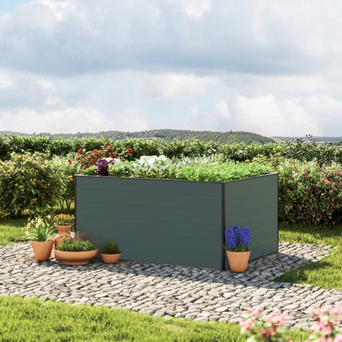 150 x 119 x 77 cm Moestuinbak Standard Christina, Antraciet