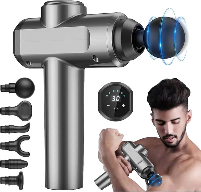Massage Gun Professioneel - Massage Apparaat - Massagegun - Zilver