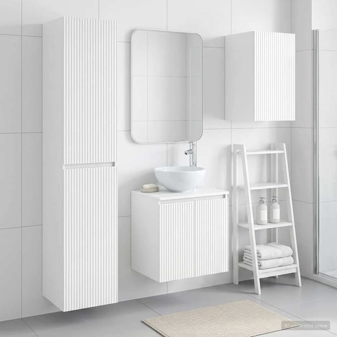vidaXL - Badkamermeubel - Set - 3 - st - Hoogglans - Wit - 33 - x - 34,5 - x - 160 - cm