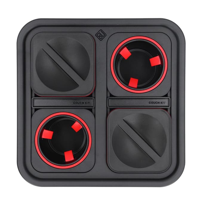 Bank Bekerhouder Dienblad Grote Capaciteit Kantelbestendig Koude Warmtebehoud Ondersteuning Sofa Caddy Snack L red