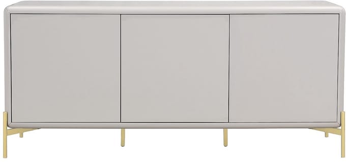 Vente-unique Dressoir met 3 deuren van MDF - Beige en goud - LYBAKA