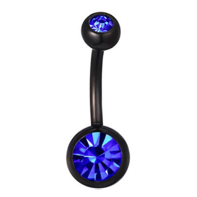 Navel Piercing - Zwart Met Steentjes