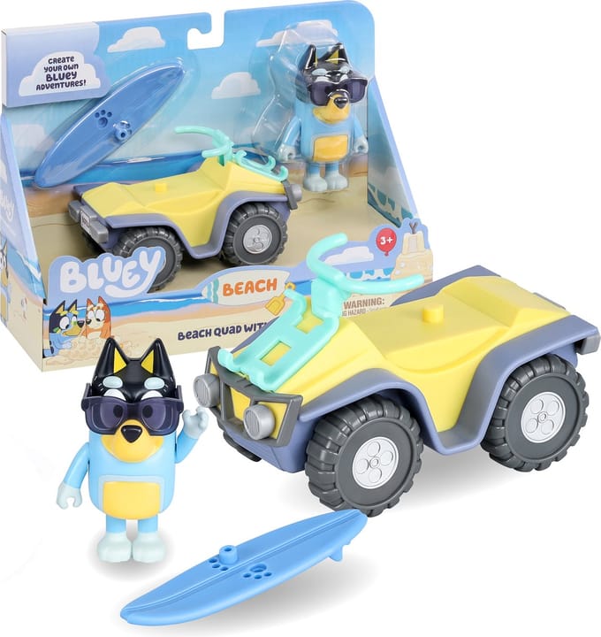 BLUEY Strand Quad met surfplank en figuurtje Speelfiguren & personages