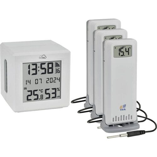 TFA Dostmann TFA.me Starter Set WLAN Gateway ID-01 mit 3 Sendern ID-A3 35.8104.02 Draadloze thermometer digitaal Wit