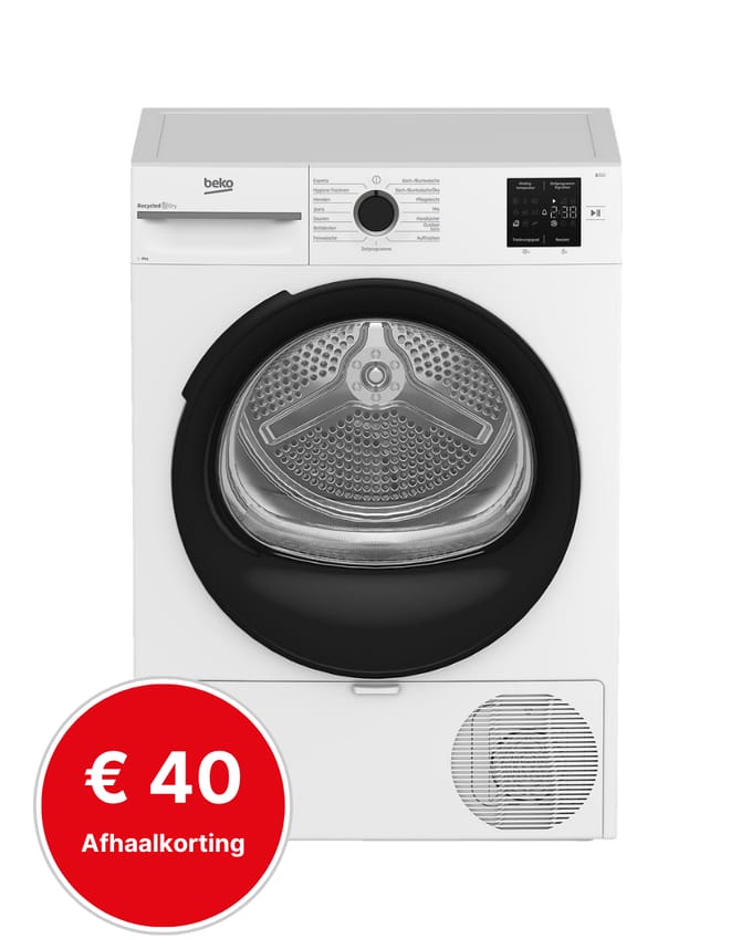 Beko BMS3T382CW | Warmtepompdroger | 8 kg | C | Taaldisplay Duits