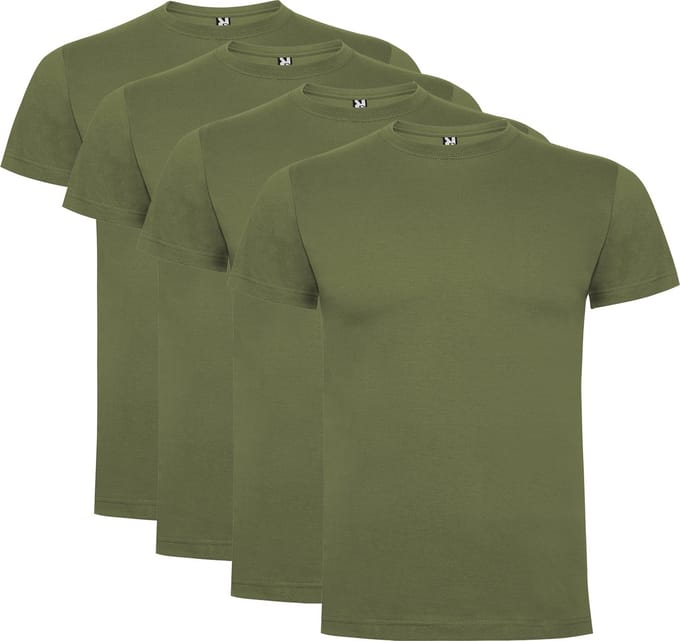 4 Pack Leger groen t-shirts Roly Dogo Premium maat L