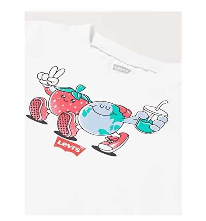 Levi's - Kinderen T-shirt - Wit - Met Opdruk - Katoen
