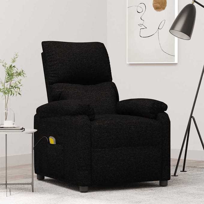 vidaXL - Massagestoel - stof - zwart