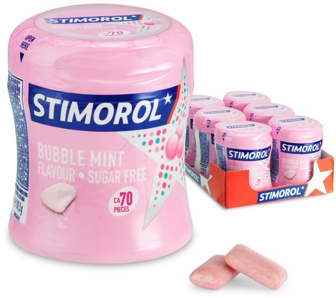 Stimorol Bubble Mint - Kauwgom - Suikervrij - 1x6stuks
